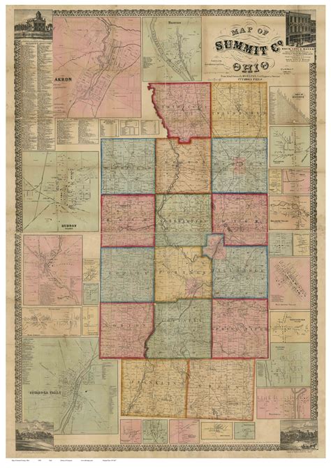 Summit County Ohio Old Map Reprint Old Maps