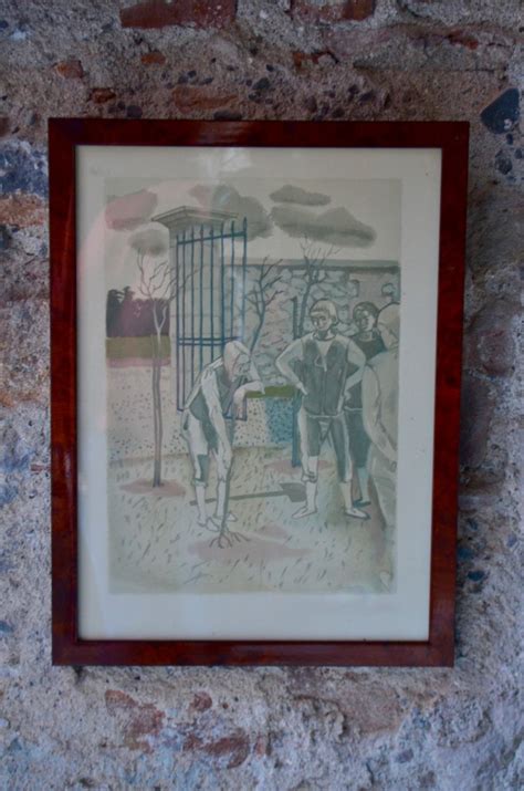 Lithographie De Maurice Brianchon Le Vieillard And Les Trois Jeunes
