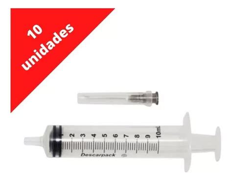 Seringa 10ml Descartável 25x7 C ag Descarpack C 10 Un MercadoLivre