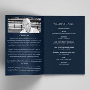 American Flag Military Veteran Navy Funeral Program Template Funeral