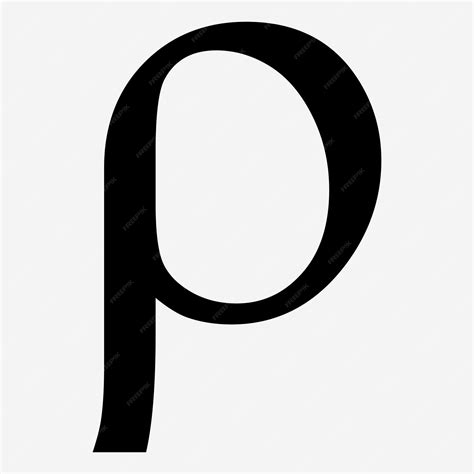그리스 알파벳 기호 Rho 프리미엄 벡터