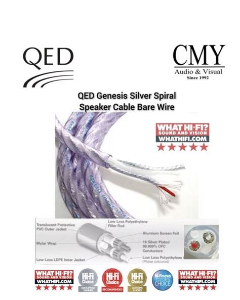 Qed Genesis Silver Spiral Bi Wire Speaker Cable Per Meter Lazada