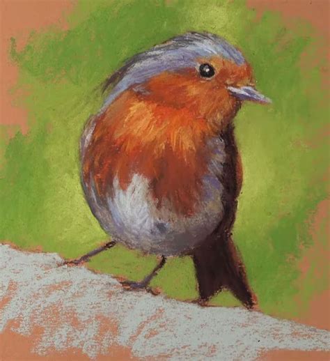 Pastel Drawing Of A Robin Timed Drawing Exercise In Oil Pastel