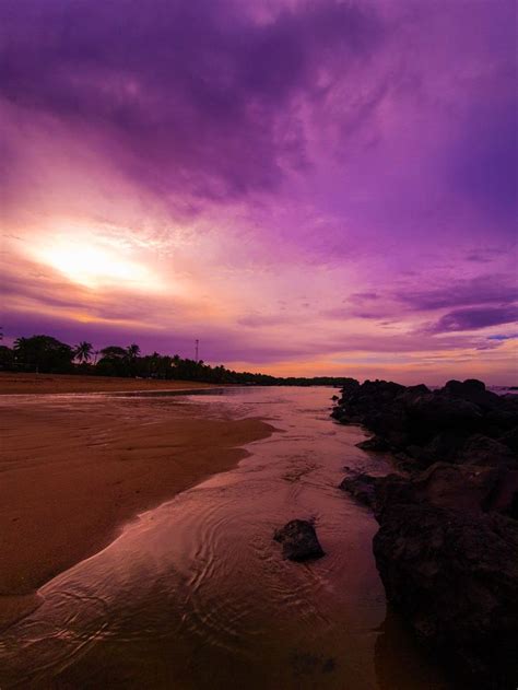 Beach Sunset | Beach wallpaper, Purple beach, Beach sunset