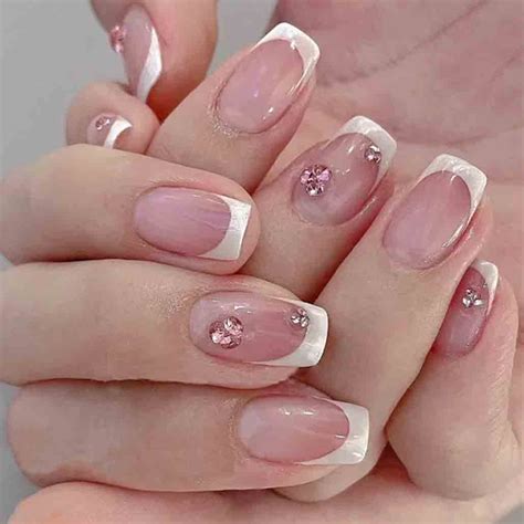 Amazon Foccna 24pcs French Tip White Fake Nails White Press On