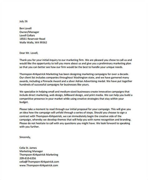 Marketing Proposal Letter Sample