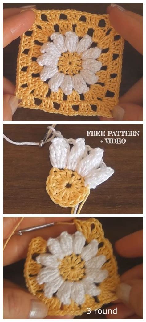 Daisy Granny Square Free Crochet Patterns Video Artofit