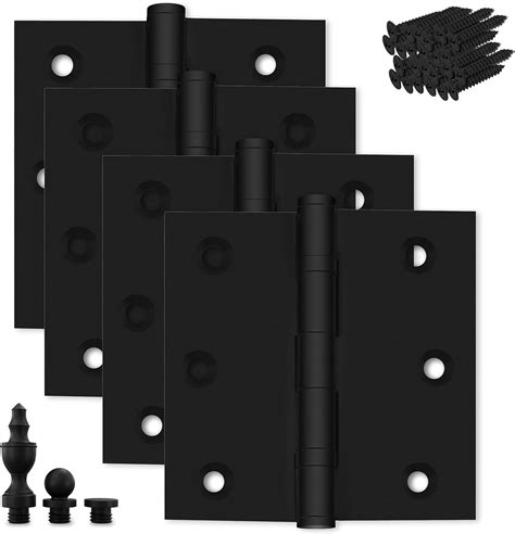 Black Heavy Duty Door Hinge Matte Black Bearing 3 X 3 Inch Heavy Duty With Decorative Screw On