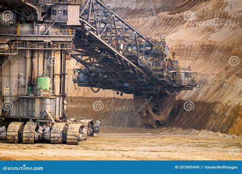 Large Bucket Wheel Excavator Mining Machine At Work In A Brown Coal