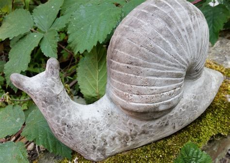 Snail Garden Ornament Cast Stone Hand Made Etsy