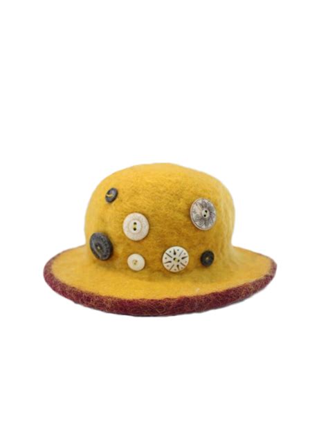 Yellow Wool Felt Cloche Hat Woollyfelt