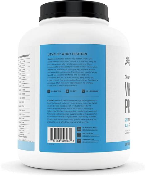 Levels Grass Fed Whey Protein Lb Unflavored No Hormones