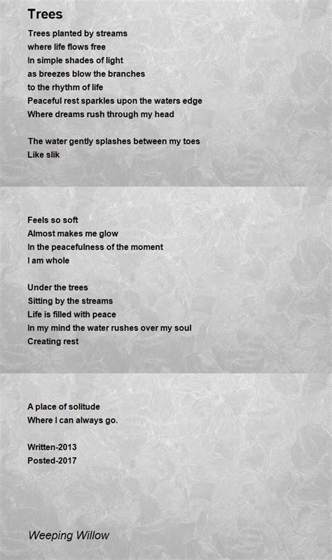 Trees Poem By Weeping Willow Poem Hunter