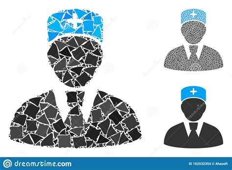 Head Physician Composition Icon Of Tremulant Parts Stock Vector