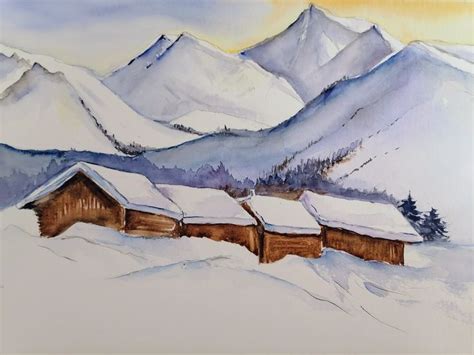 Épinglé par Kristen Gilligan sur Watercolor Peintures de montagne