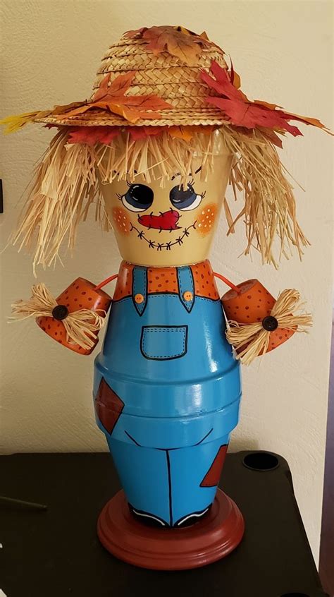 Images By Hala On Halloween B Decorated Flower Pots Scarecrow