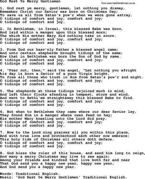 God Rest Ye Merry Gentlemen Lyrics