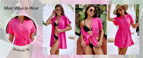 Blooming Jelly Women S Swimsuit Cover Ups Button Down Bathing Suit Coverups Bikini Beach Dress