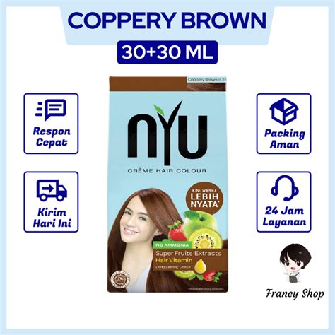 Jual Nyu Creme Hair Colour Coppery Brown Pewarna Rambut Coklat 3030 Ml