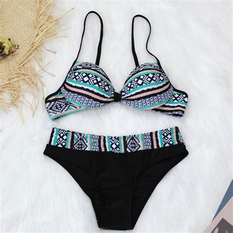 Frauen Push Up Bikini Set Sexy Zweiteilige Bademode Badeanzug Plus Size