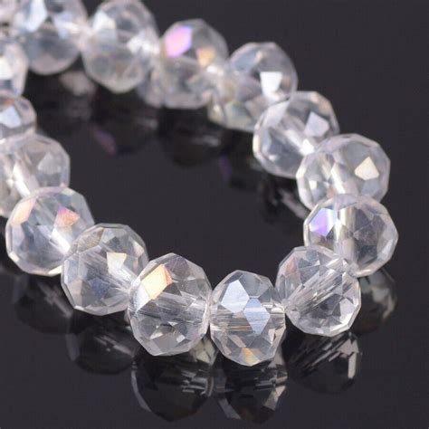 Mm Mm Mm Mm Mm Mm Plated Roundelle Faceted Crystal Glass Loose