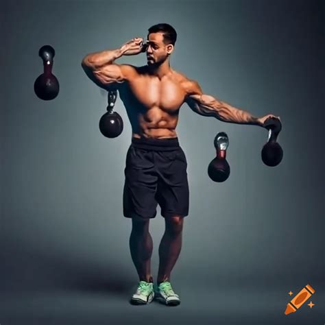 Intense Kettlebell Workout At A Professional Gym