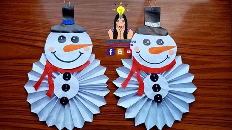 Cómo hacer un muñeco de nieve de papel Decoración navideña YouTube