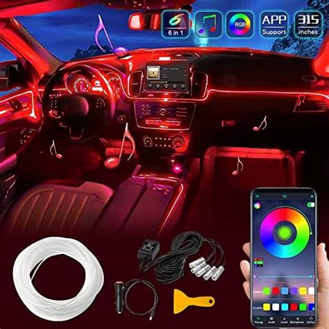 Car LED Interior Strip Light 16 Million Colors 6 In 1 With 315 Inches