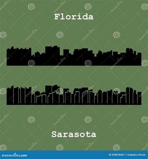 Saratosa Florida City Silhouette Stock Vector Illustration Of