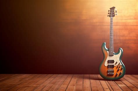 Premium Ai Image Bass Guitar Light Background Generate Ai