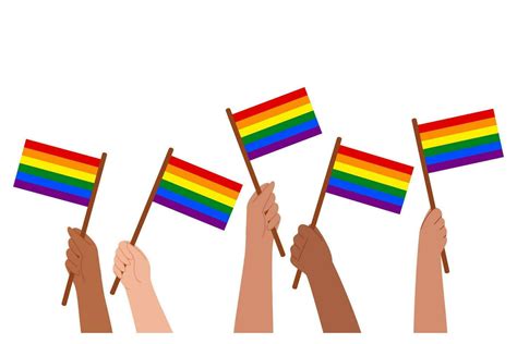 Hands waving LGBTQ flags illustration banner. 24664168 Vector Art at ...