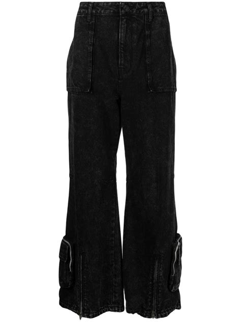 Juun J Wide Leg Cotton Jeans Black FARFETCH