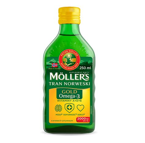 Möllers Gold Tran Norweski tran z witaminą D3 i Omega 3