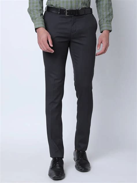 Shop Oxemberg Men Slim Fit Solid Formal Trouser Online