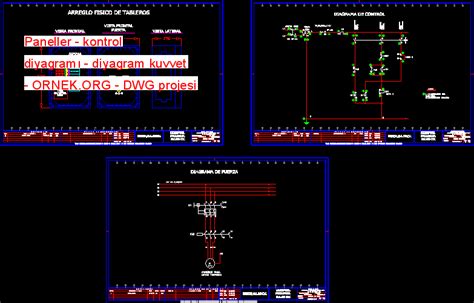 Proje Sitesi Paneller Kontrol Diyagram Diyagram Kuvvet Autocad