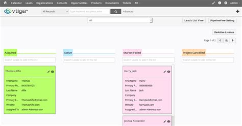 VTiger Pipeline View VTiger Kanban View VTiger Pipeline Kanban