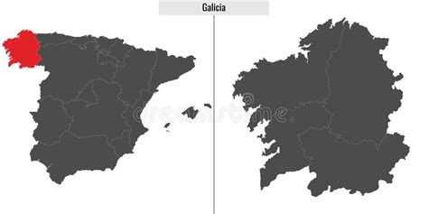 Map of Galicia stock vector. Illustration of center - 275145599