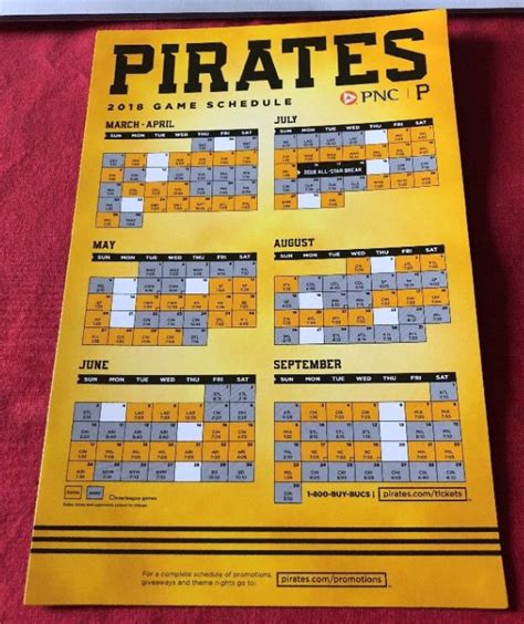 April 2, 2018 Pittsburgh Pirates - 2018 Magnetic Schedule - Stadium ...