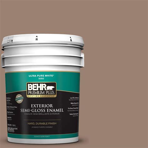 BEHR Premium Plus Ultra 5 Gal N190 5 Frontier Brown Semi Gloss Enamel