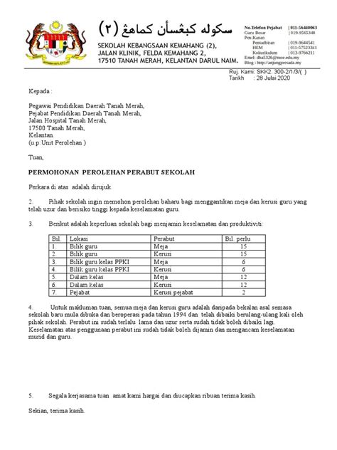 Surat Mohon Perabut Pdf
