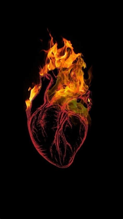 Pin By Mersadees Adell On Art Fire Heart Shekinah Heart Wallpaper