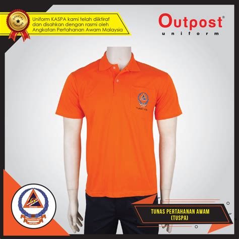 Baju T Shirt Tunas Pertahanan Awam Tuspa Short Sleeve Outpost Uniform