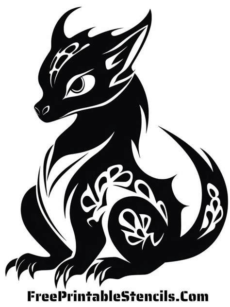 25 Free Printable Dragon Stencils And Silhouettes