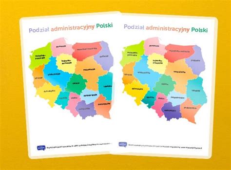 Mapa Polski Podzia Na Wojew Dztwa Do Druku Do Nauki Geografii