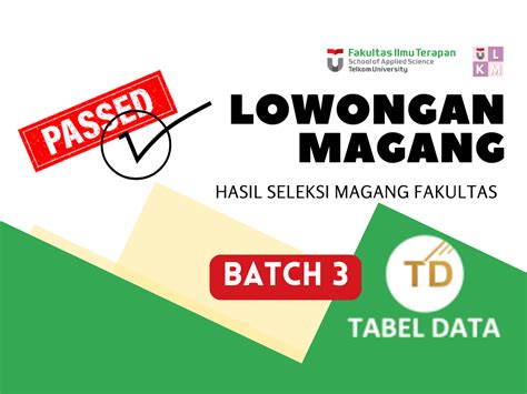 Kelulusan Seleksi Magang Semester Pt Tdi Batch Lkm Fit