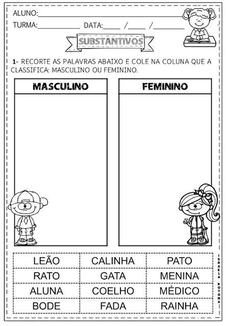 Substantivo Feminino E Masculino