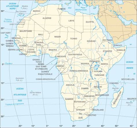 Continent Africain Liste Des Pays D Afrique R Gions Climat Cartes