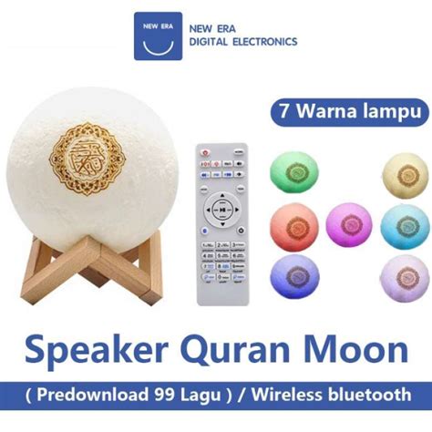 Promo Speaker Quran Moon Bluetooth Wireless Murottal Muslim Warna Touch