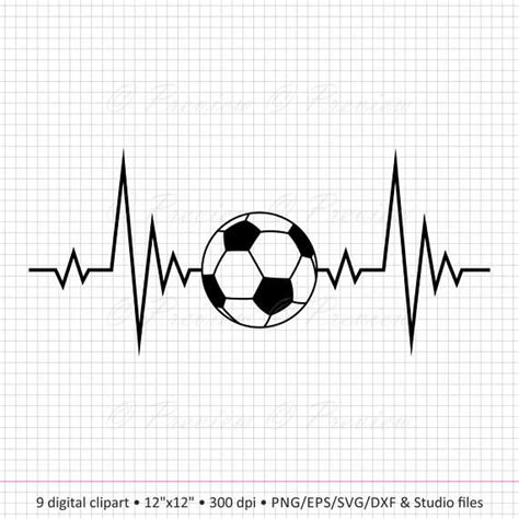 Football Ball Heartbeat Boy Svg Clipart Cut Files Silhouette Images