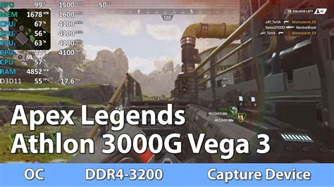 AMD Athlon 3000G Vega 3 Test Apex Legends IGPU Gameplay Benchmark